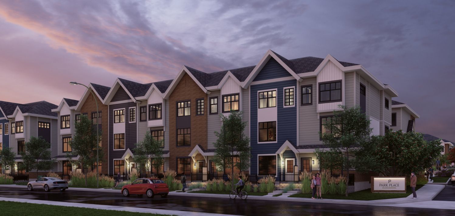 Digital rendering of Park Place of Mahogany townhomes for sale