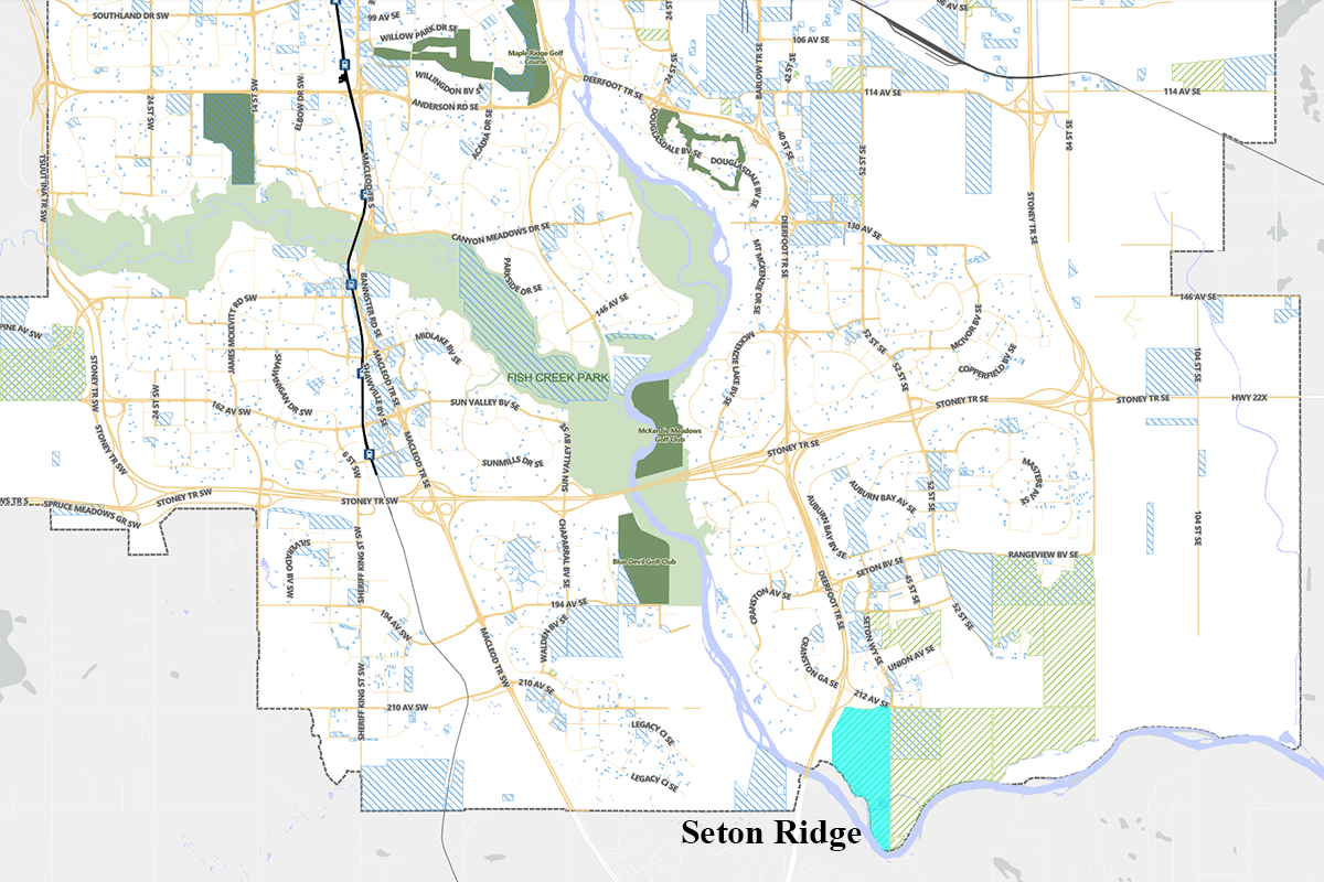 Seton Ridge ESRI development map from the City of Calgary
